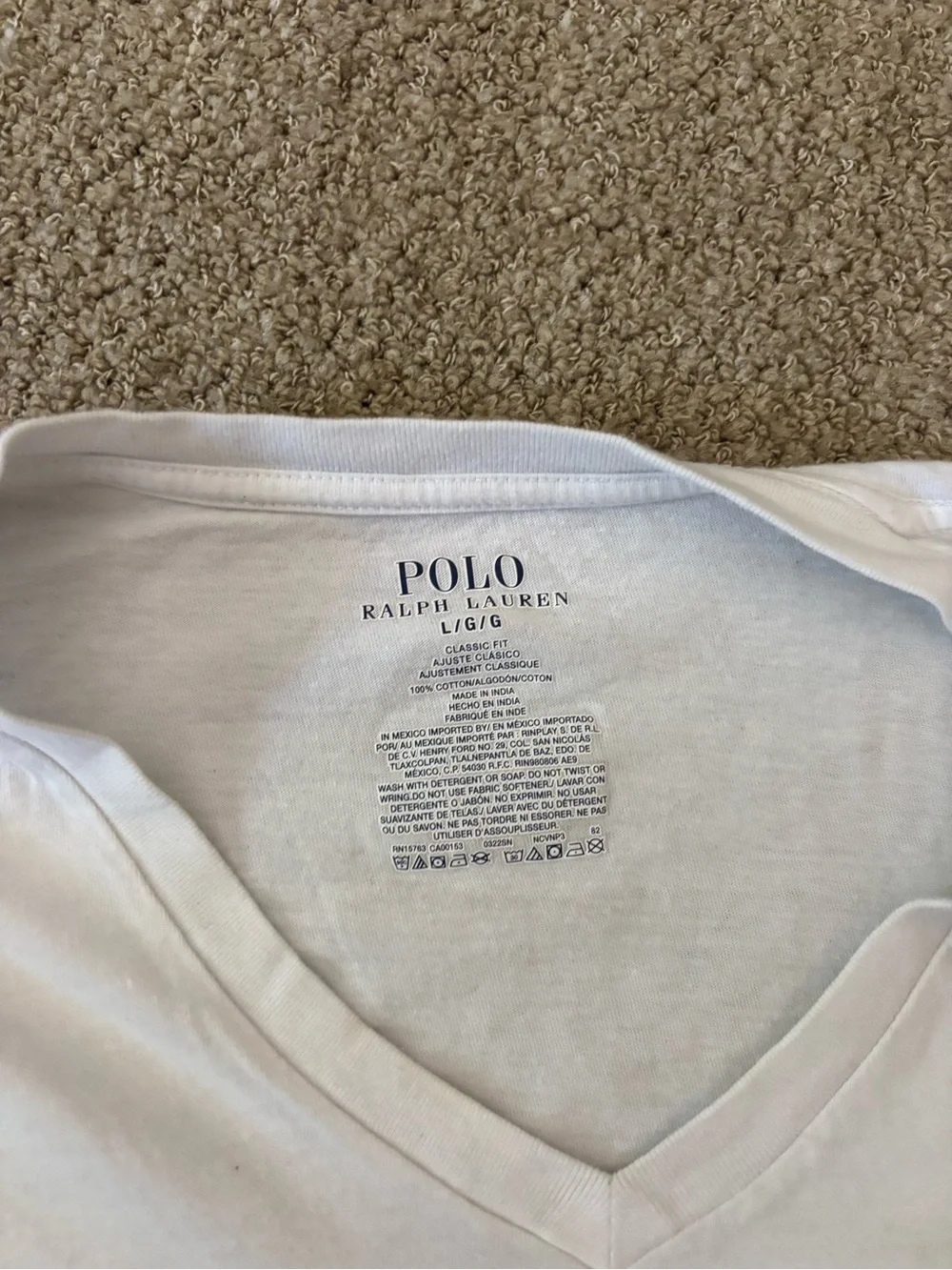 2 pack Polo by Ralph Lauren White V-Neck Men's Twin Pack Tee